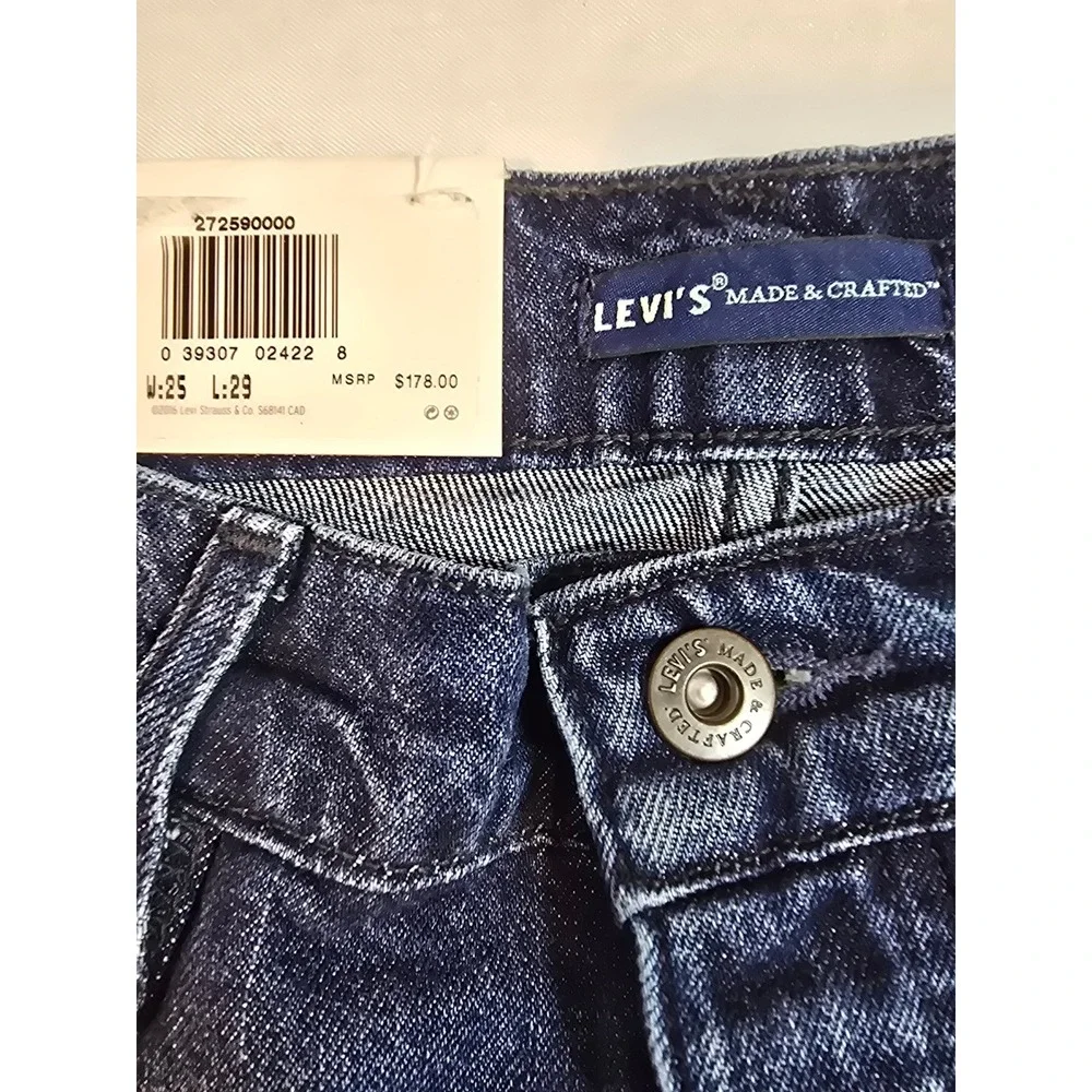 Levi's Slouchy Fit Taper‎ Ankle Jeans Dark Wash Button Fly 25x29